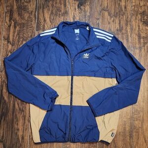 Adidas Men's Windbreaker in Navy and Tan
